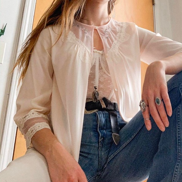 Vintage Precious Pink Cottagecore Nightie Duster Robe - Picture 3 of 4